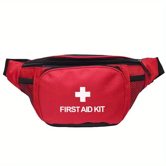 First Aid Fanny Pack Medical Storage Red Travel Rescue Waist Bag