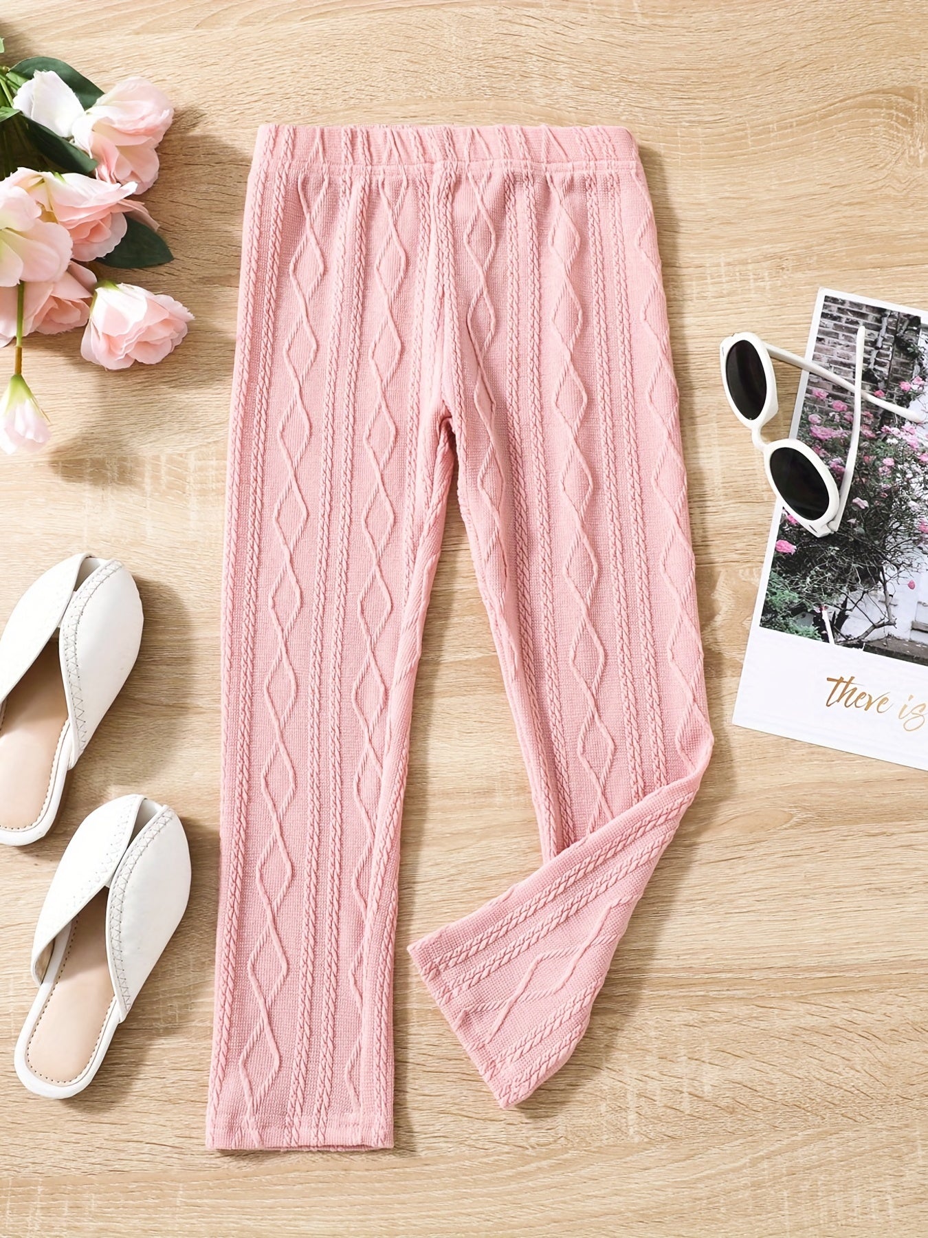 Girls' Cable Knit Ankle Pants Leggings