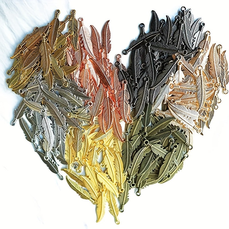 30pcs Alloy Feather Charms Pendants for DIY Jewelry Making Bracelet Necklace