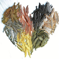 30pcs Alloy Feather Charms Pendants for DIY Jewelry Making Bracelet Necklace