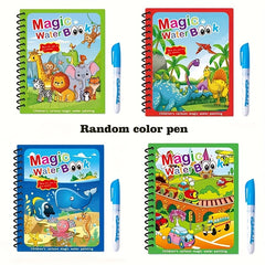 2 Pack Reusable Watercolor Books for Kids with Stencils and Pens