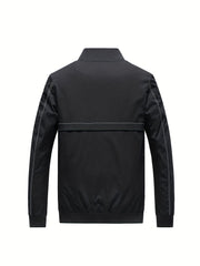 Casual Stand Collar Windbreaker Jackets Men's Zip Up Jackets
