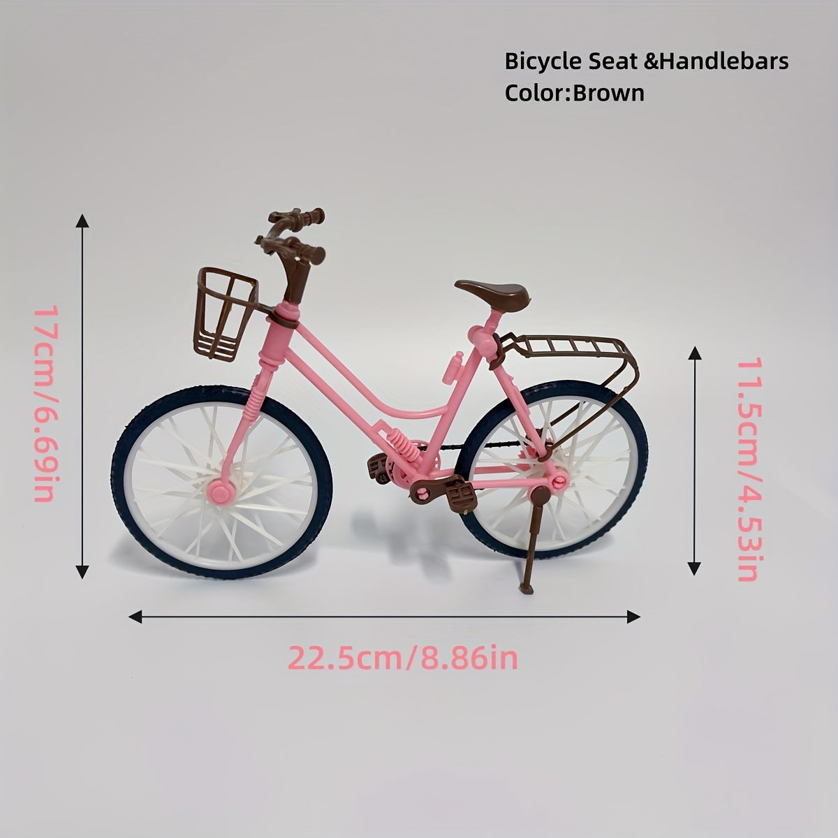 22 Inch BJD Joint Dolls Bike Pink/Brown Two Tone Plastic Doll House Accessories