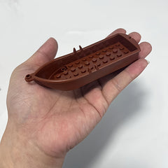 3pcs Hand Rowing Boat Building Blocks Set ABS Material Deep Brown