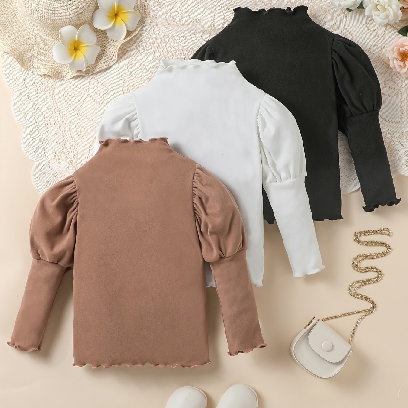 Girls' Ruffle Long Sleeve Pullover Top for Toddler Kids