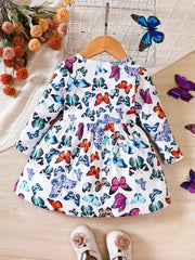 Baby Girl Butterfly Printed Casual Dress