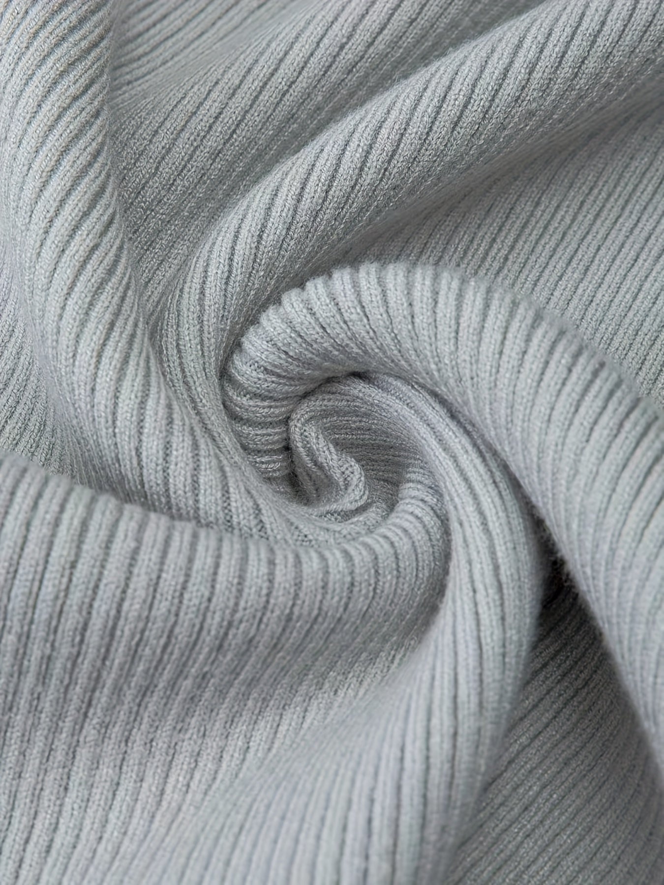  V-Neck Ribbed Long Sleeve Sweater