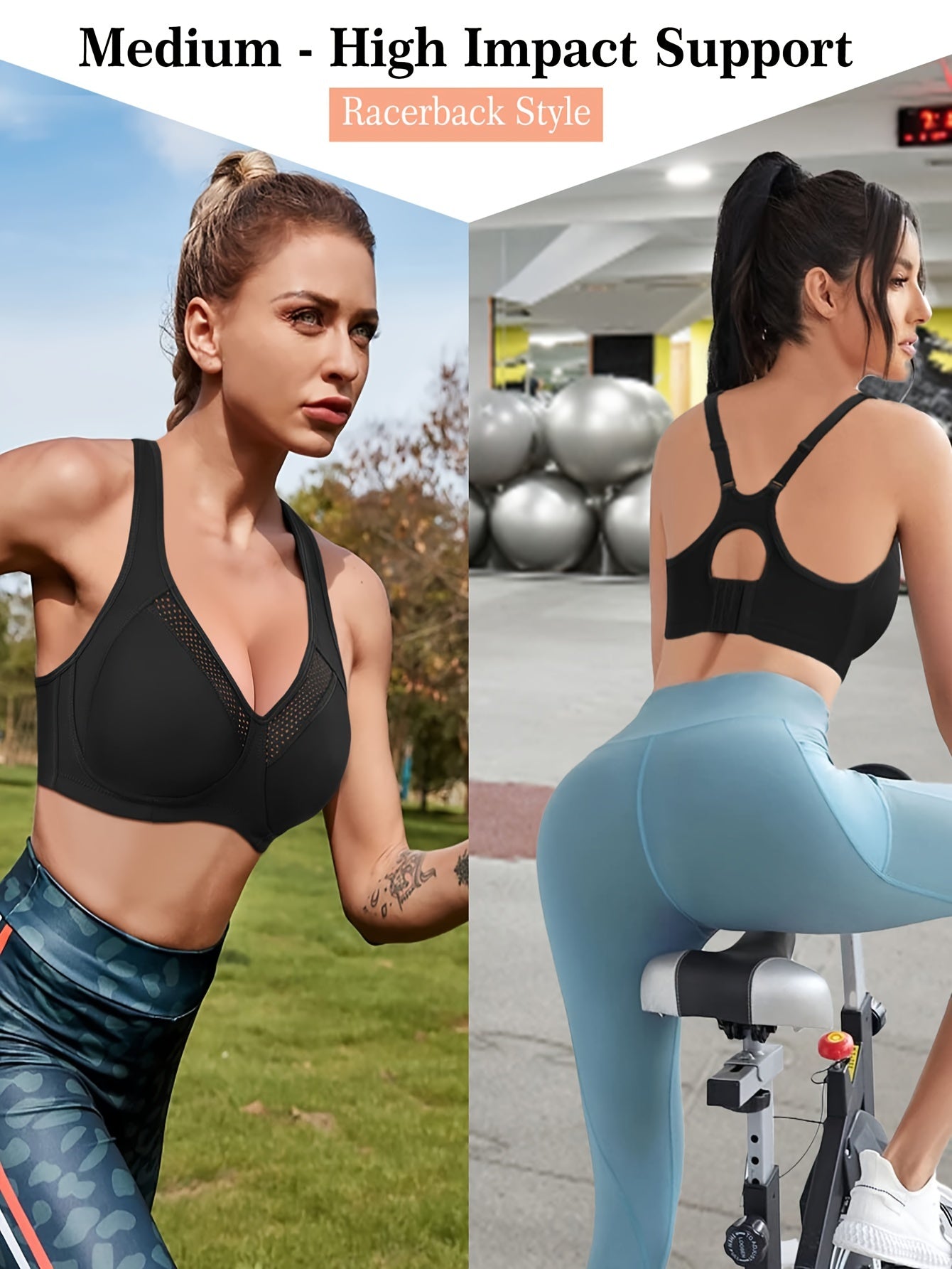 Cut Out Wireless Sports Bra Comfy & Breathable Push Up Shockproof Bra
