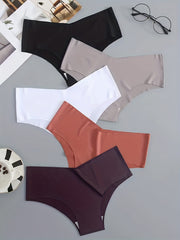 5 Seamless Hipster Panties Solid Stretchy Women's Lingerie Underwear