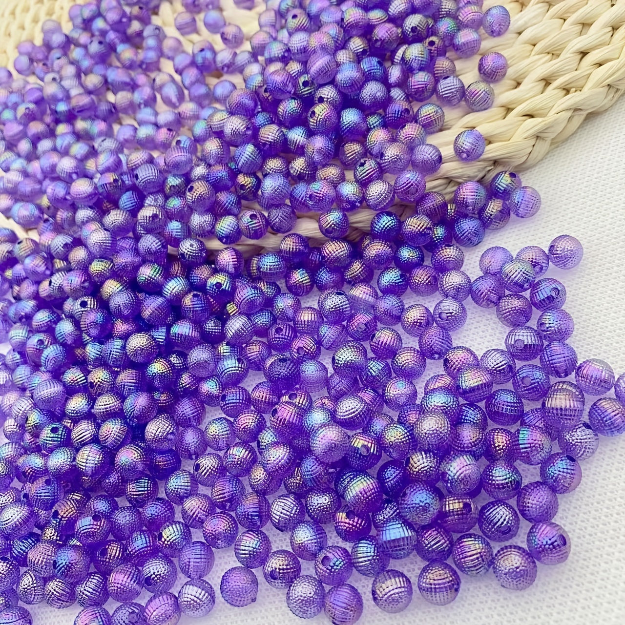 100pcs 8mm Purple Acrylic Beads DIY Jewelry Crafts Accessories