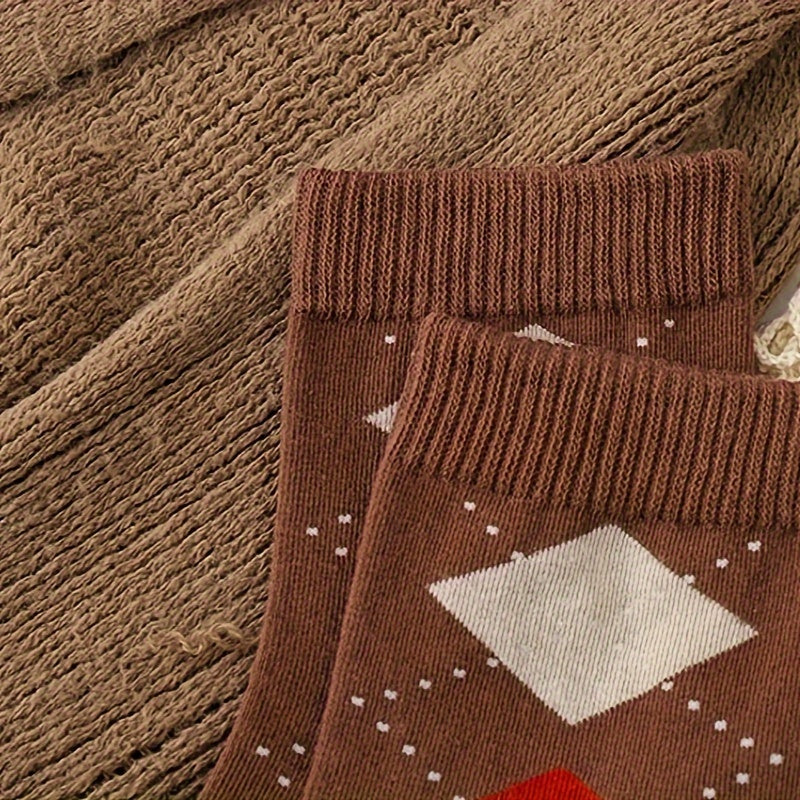 5 Pairs Bear Print Mid Tube Socks Women's Stockings