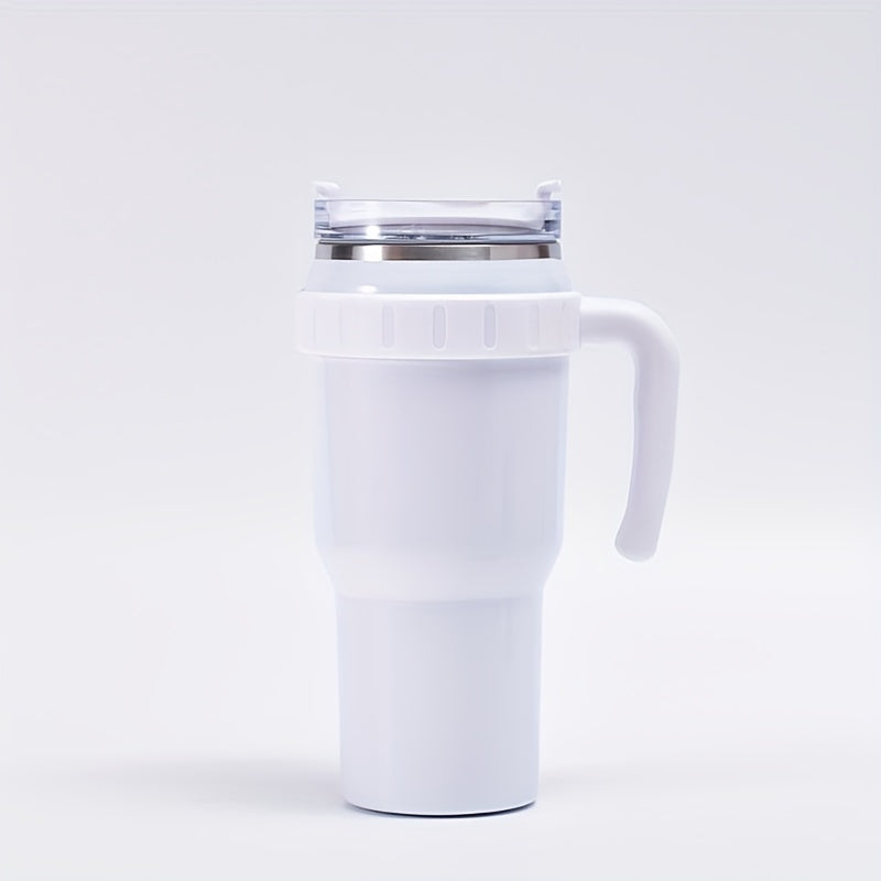 40oz Insulated Stainless Steel Tumbler with Handle, Straw & Lid