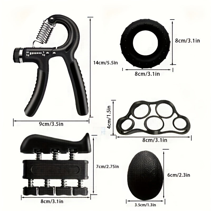 Adjustable Hand Grip Strengthener Kit Finger Exerciser Set