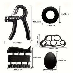 Adjustable Hand Grip Strengthener Kit Finger Exerciser Set