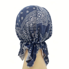 Paisley Print Head Wrap Elastic Turban Cap Lightweight Beanie Solid Women Skull