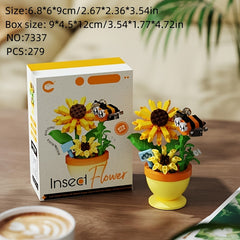 Artificial Flower Building Block Potted Plant Succulent Puzzle Toy