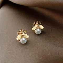 Bee Pearl Earrings For Women Girls