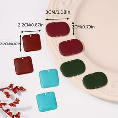 6pcs Colorful Drip Oil Alloy Pendant Set for DIY Jewelry Making