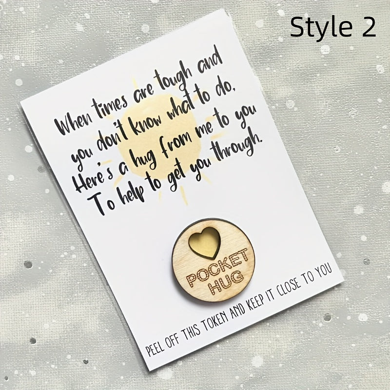 Wooden Pocket Hug Bestie Token Gift Special Gift Send A Cuddle Pocket Hugs