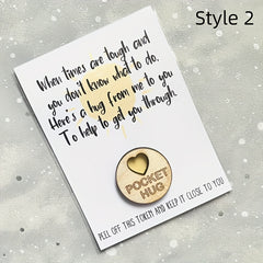 Wooden Pocket Hug Bestie Token Gift Special Gift Send A Cuddle Pocket Hugs