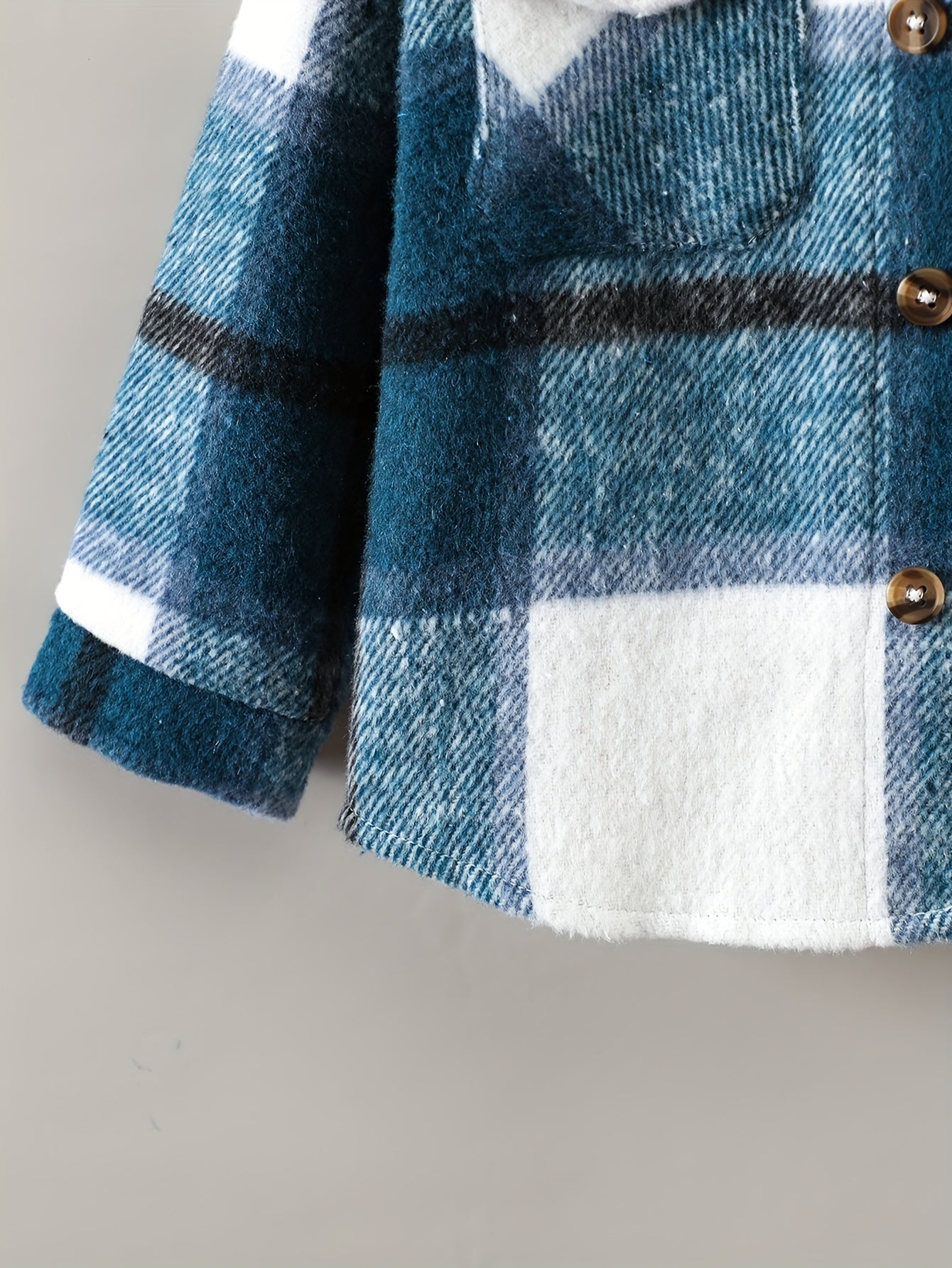 Toddler Boys Plaid Jacket Long Sleeve Button Down Warm Coat Winter Kids Clothes