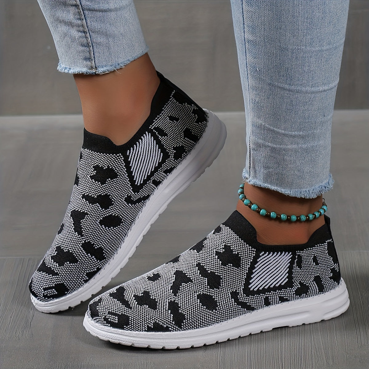Women's Colorblock Woven Sneakers Low Non slip Lightweight Shoes