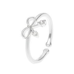 Women's Bow Ring Leaf Element Ring Accessories Party Birthday Gift