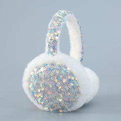 Sequin Winter Earmuffs Fluffy Faux Fur Ear Warmers for Women