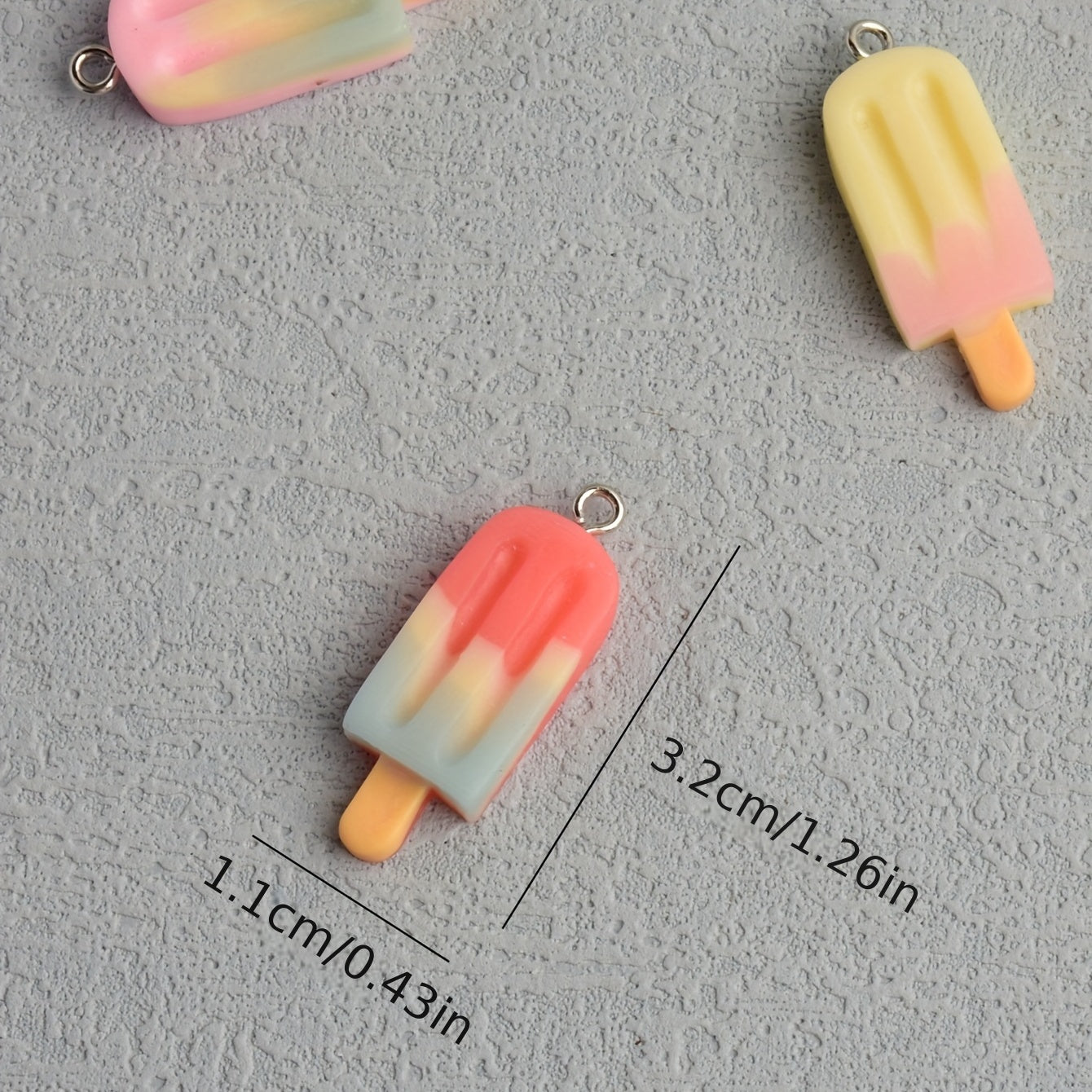 10pcs Polyresin Popsicle DIY Pendant For Women For Jewelry Making