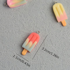 10pcs Polyresin Popsicle DIY Pendant For Women For Jewelry Making