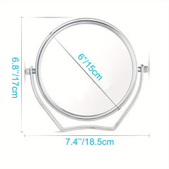 Portable Round Travel Mirror 1X/10X Magnification Handle 360 Swivel Men Women