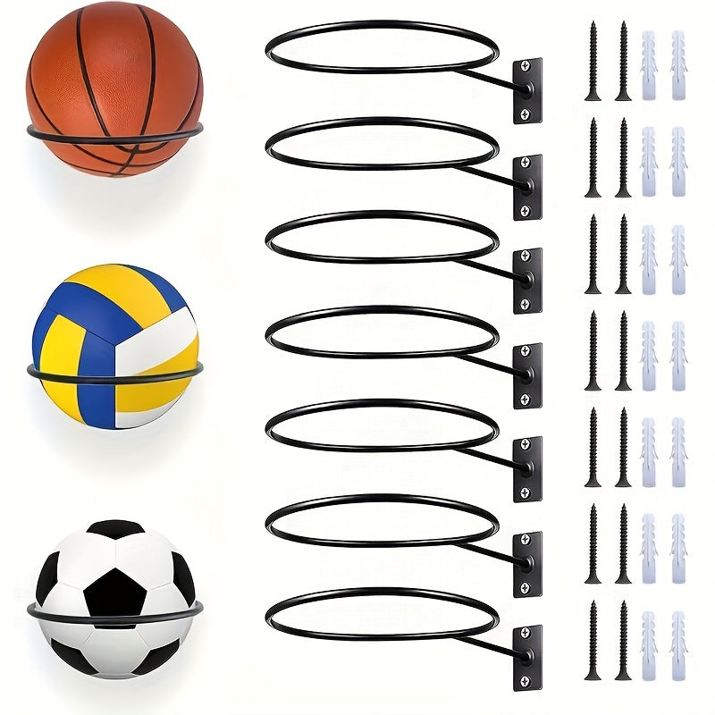 Wall Mounted Basketball Football Storage Rack Household Ball Rack