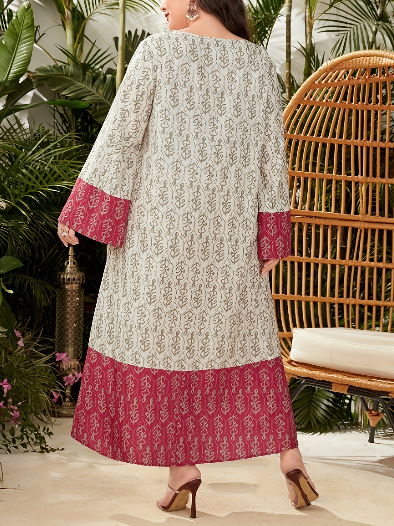 Jalabiya Dress Women's Plus Floral Print Maxi Dress