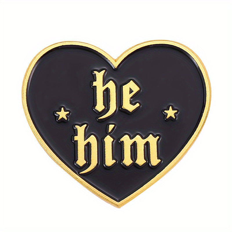 Metal Love English Letter Geometric Badge Silky Scarf for Men