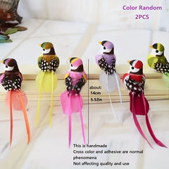 2pcs Bird Shaped Animal Ornaments for Garden & Outdoor Decor