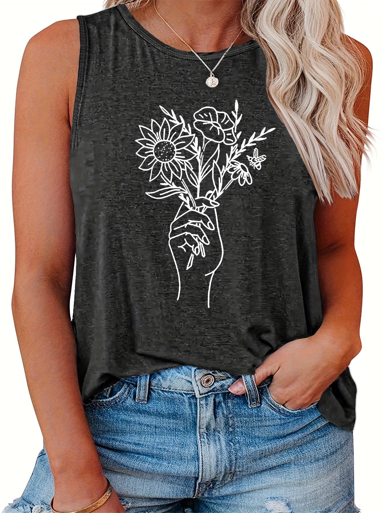  Women's Floral Print Tank Top
