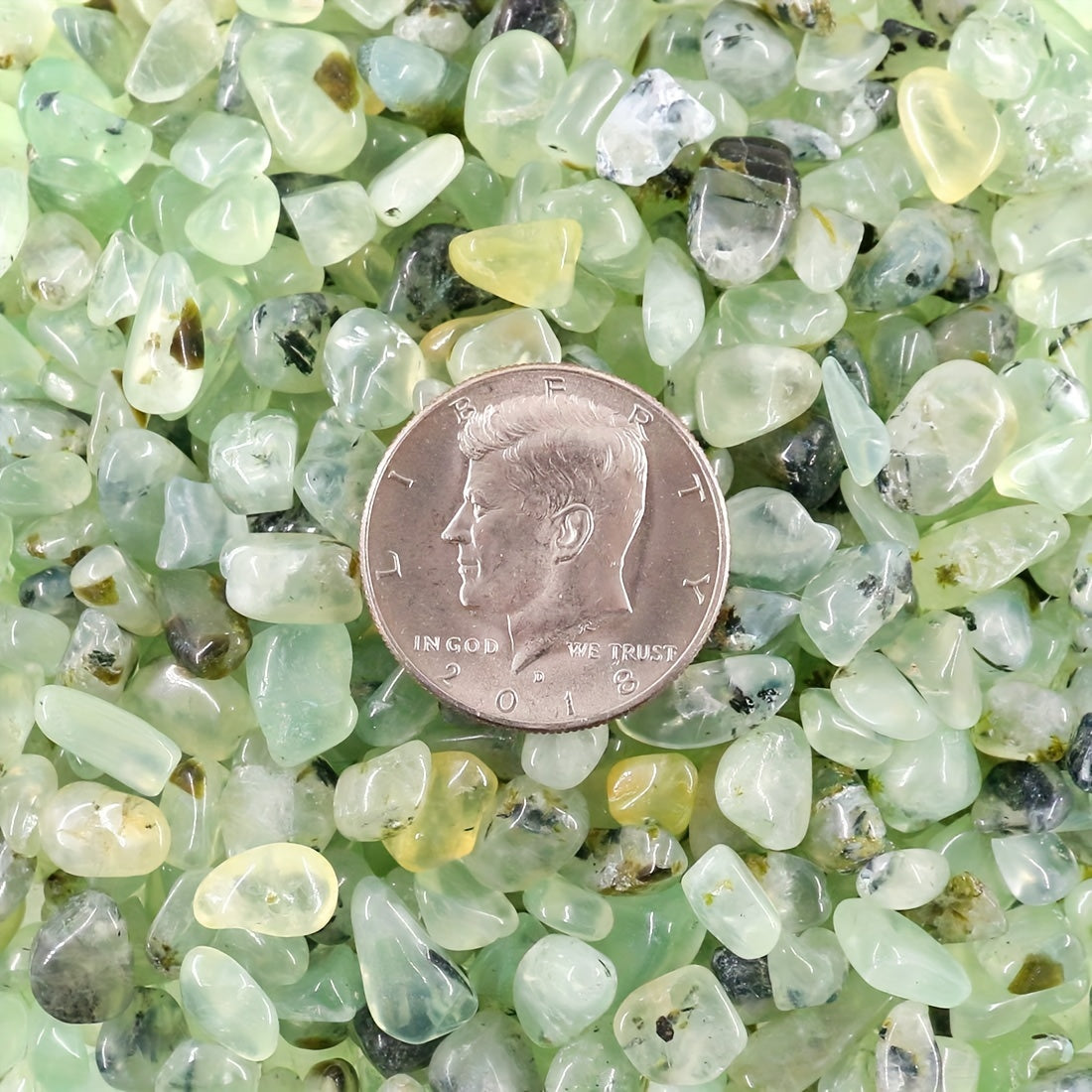 100g Natural Green Grape Stone Chips Polished Tumbling Gravel Healing Crystals