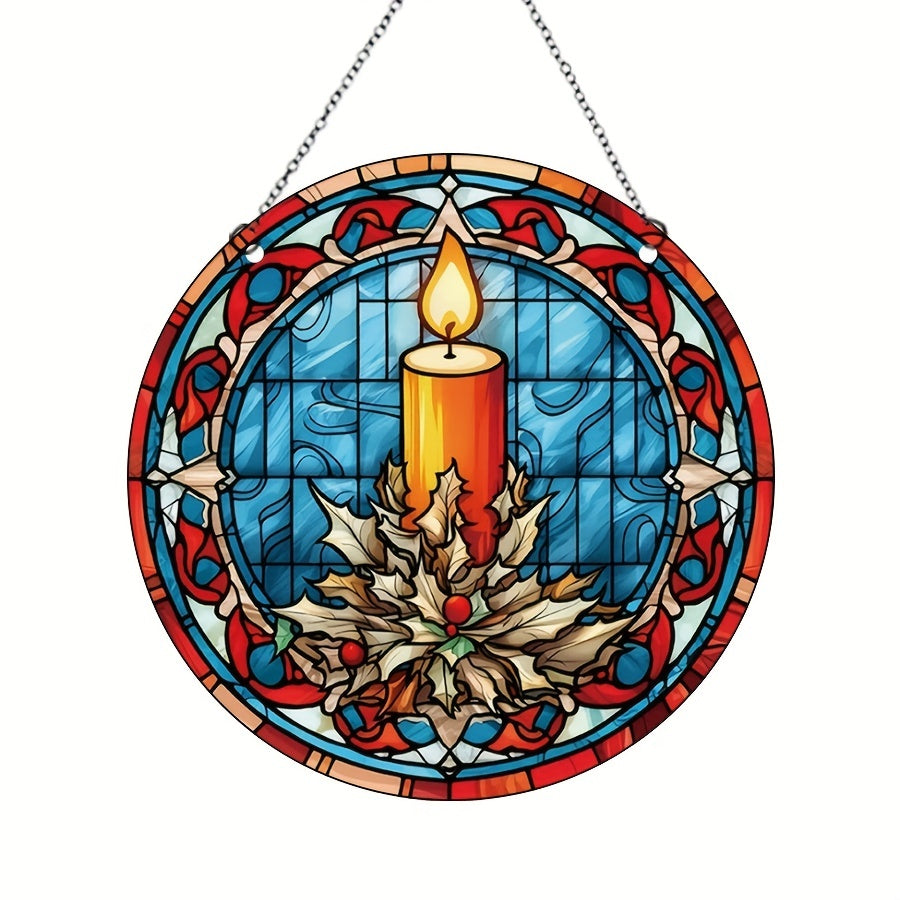 Christmas Acrylic Window Decoration Element Fire Candle Christmas Tree