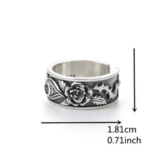 Vintage Silvery Eyes Open Ring for Men