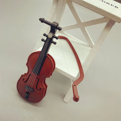 Mini Violin Dollhouse Model Home Decoration