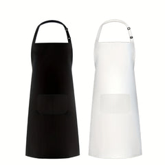 Waterproof Adjustable Bib Apron with 2 Pockets for Cooking and Baking