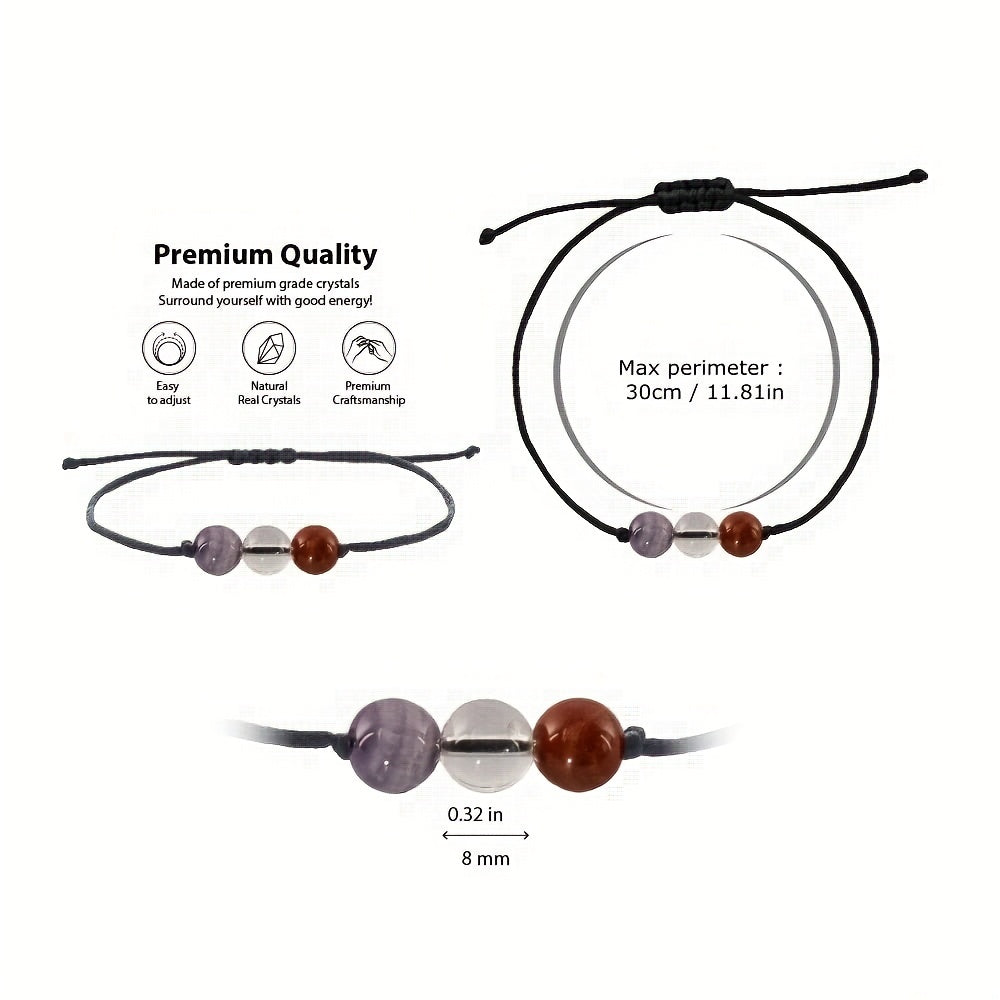 Men's Beads Bracelet - Handmade Natural Stone Stretch Bracelet