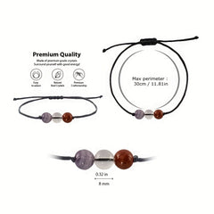 Men's Beads Bracelet - Handmade Natural Stone Stretch Bracelet