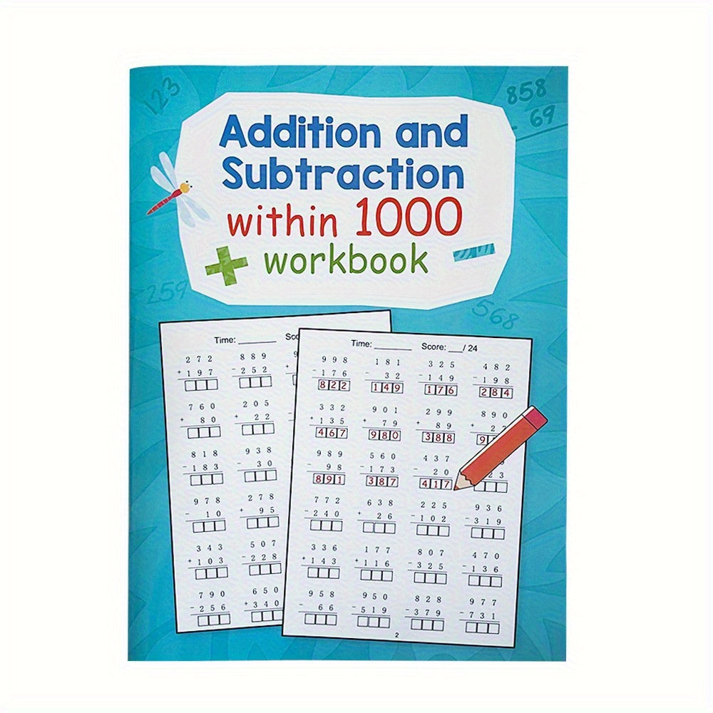 Workbook Addition & Subtraction Practice for Kids Ages 6-8