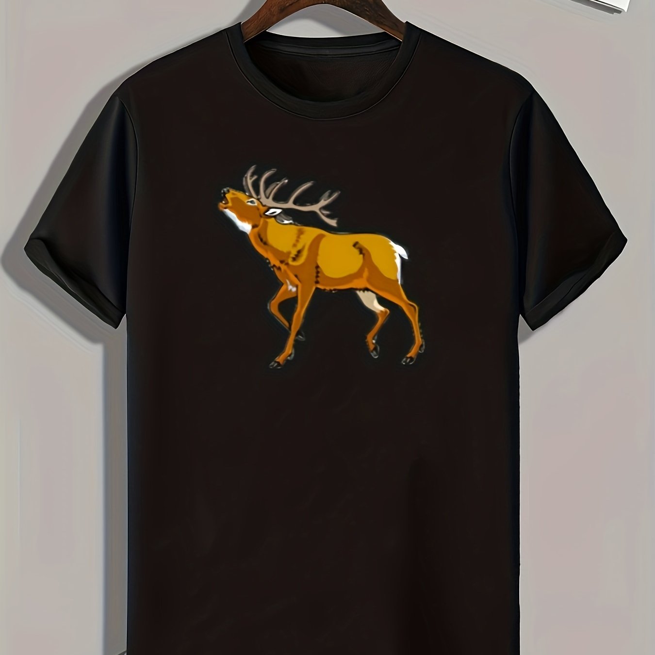 Deer Print Men's Graphic T-shirt Casual Comfy Tees For Summer