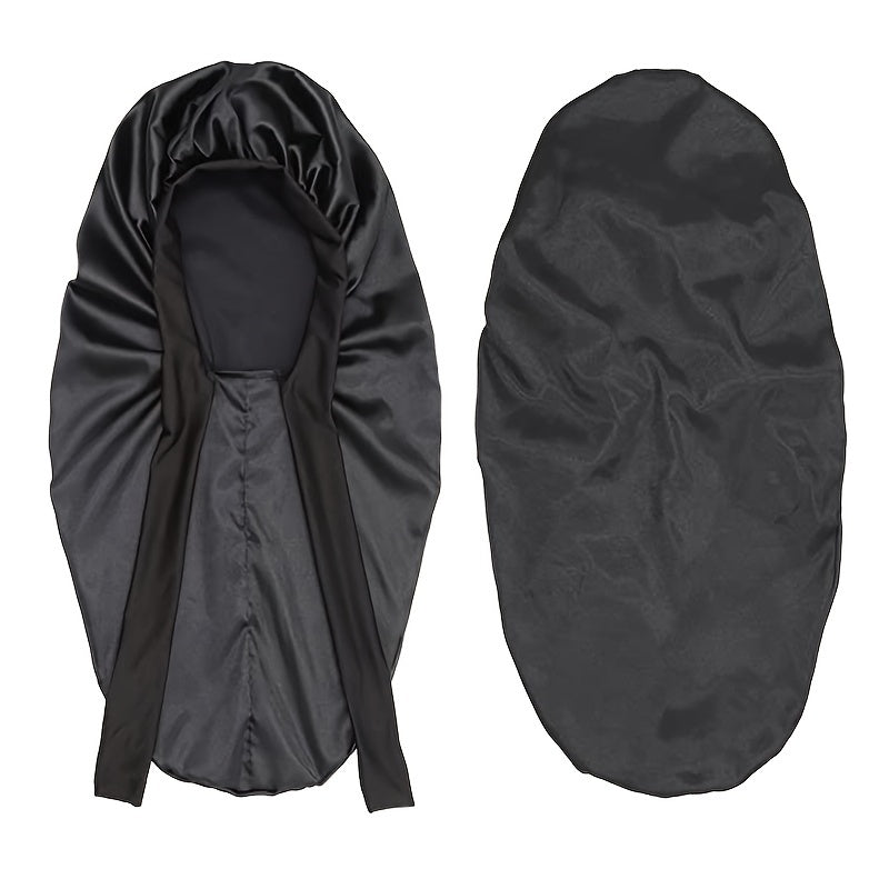 Women's Satin Fabric Night Cap Hair Cap Bonnet with Braided Bow