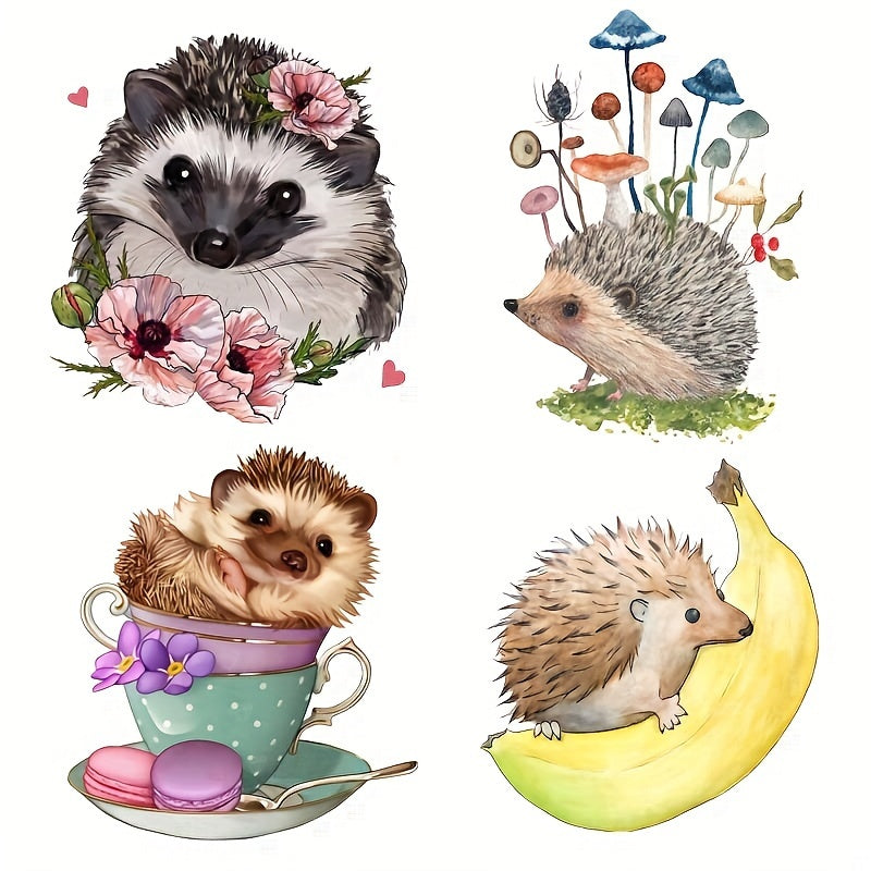 Hedgehog Dandelion DIY Iron on Heat Transfer Sticker Patch