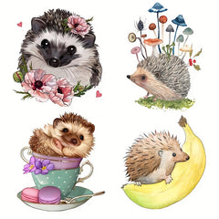 Hedgehog Dandelion DIY Iron on Heat Transfer Sticker Patch