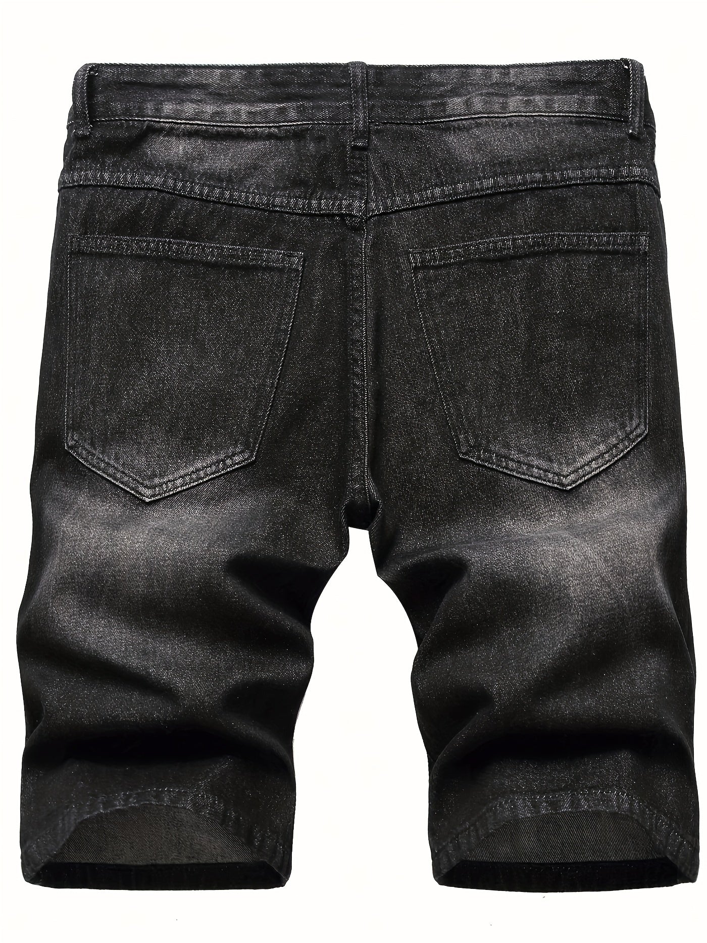 Men's Ripped Denim Shorts with Pockets for Spring and Summer