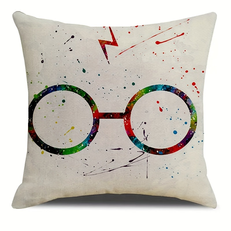 4pcs Assorted Printed Linen Throw Pillow Covers